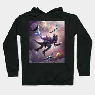 Cute Funny Mermaid Riding Dinosaur Hoodie